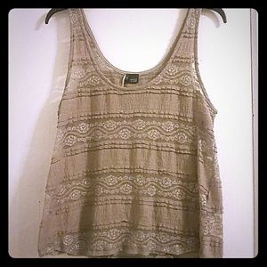 Gray Lacy Tank